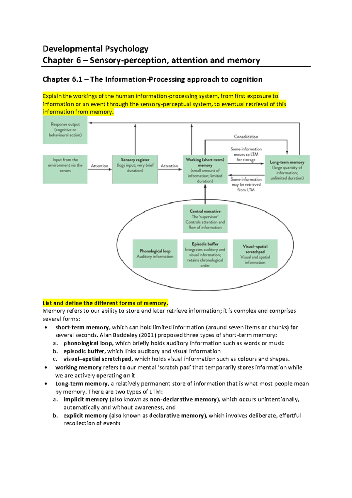 Chap 6 to 11 notes - readings - Developmental Psychology Chapter 6 ...