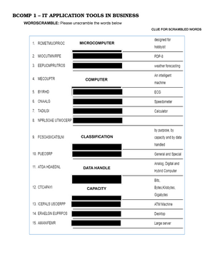 Bcomp 1- IT P - Reviewer - BCOMP 1 – IT APPLICATION TOOLS IN BUSINESS ...