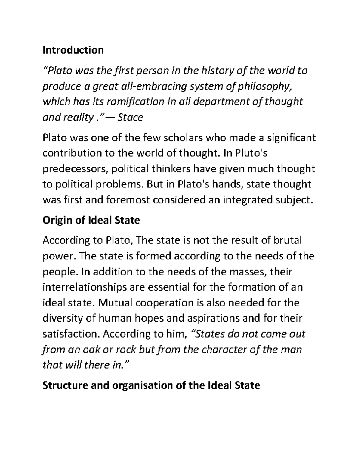 Plato s state, king, Justice - Introduction