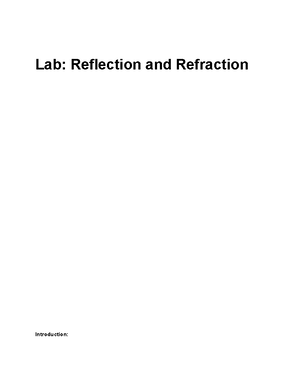 Lab Reflection And Refraction - Lab: Reflection And Refraction ...