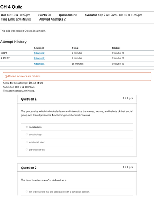 CH 4 Quiz Introduction To Sociology - CH 4 Quiz Due Oct 10 At 11:59pm ...