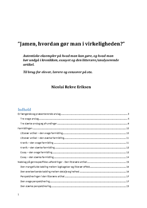 Analyse af novelle med fokus på personkarakteristik - Din karakteristik ...