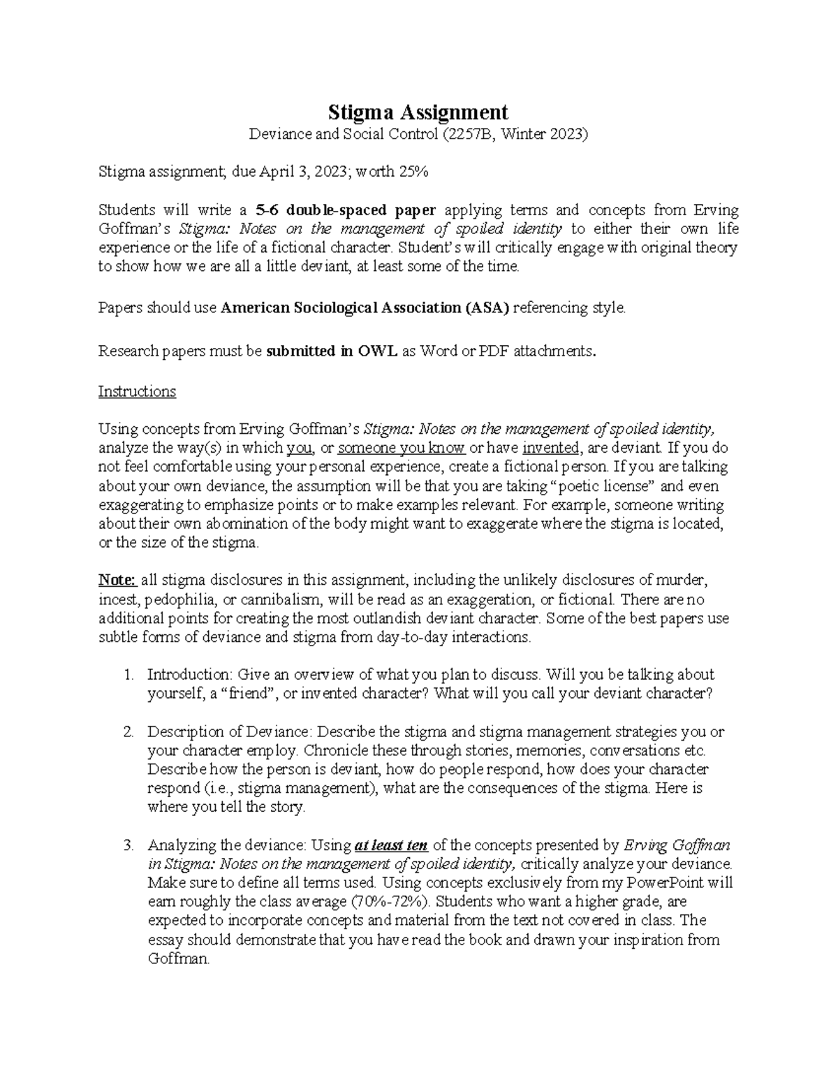 Stigma Assignment - notes - Stigma Assignment Deviance and Social ...
