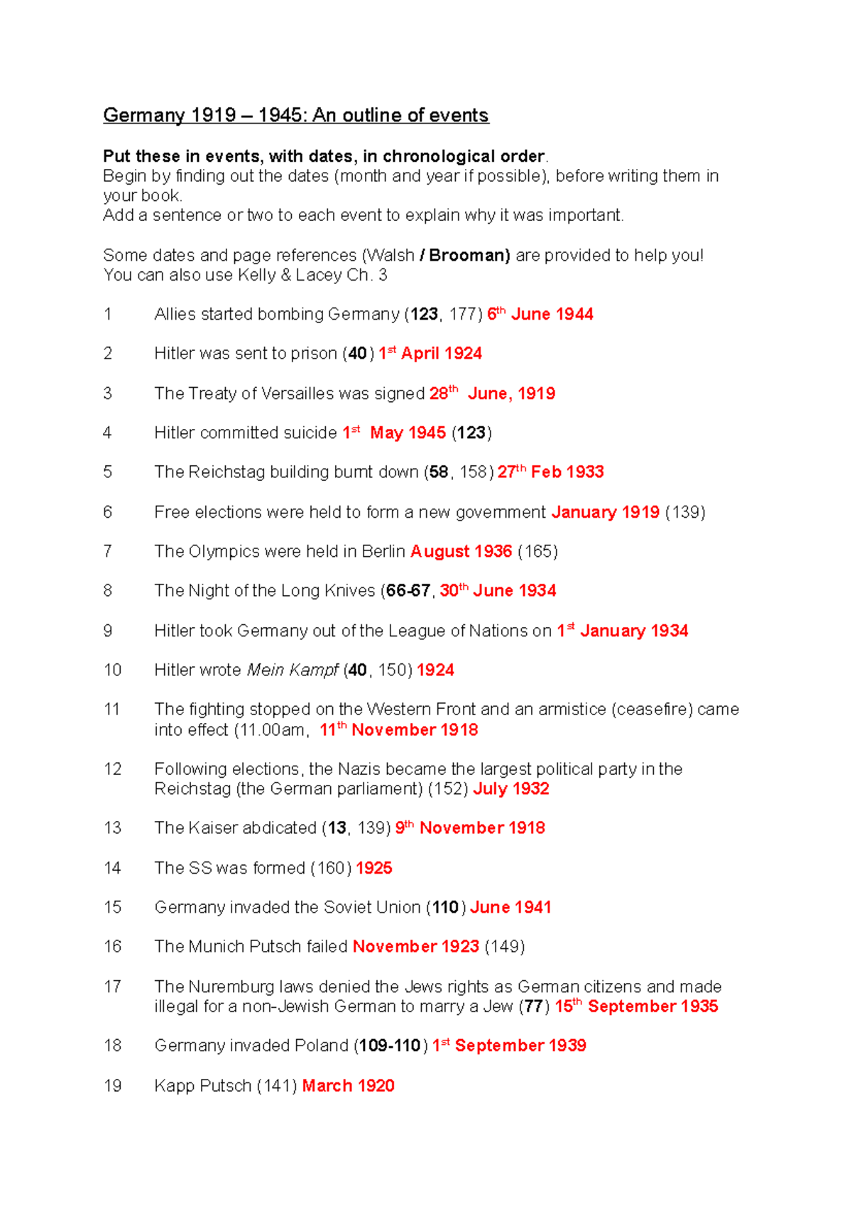 Germany Timeline - History - Germany 1919 – 1945: An outline of events ...