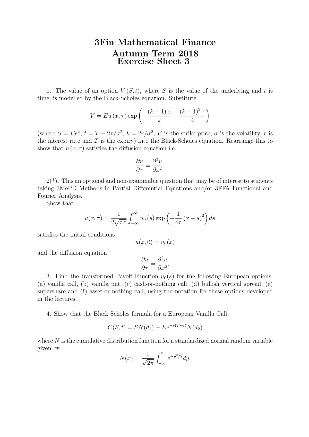 Aut 18 Exercise Sheet 3 Studocu