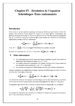 équation de Schrödinger en fonction du temps