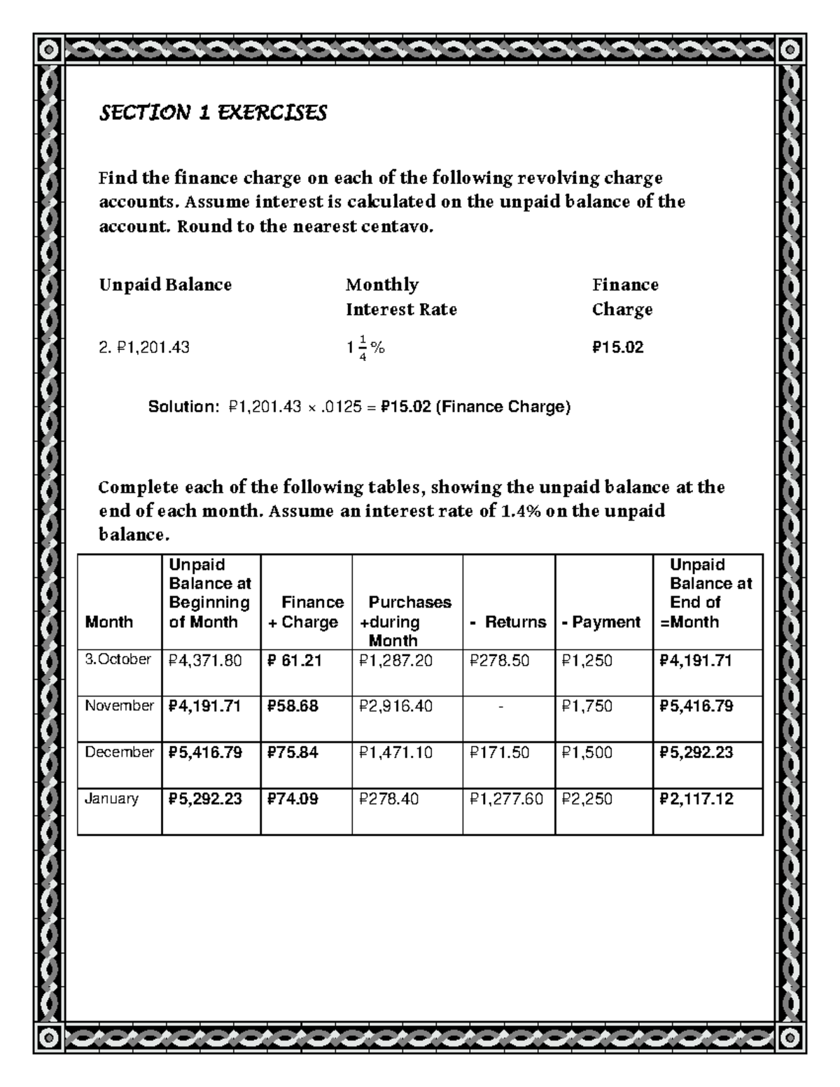 Chapter 9- Exercises - Activity - SECTION 1 EXERCISES Find the finance ...