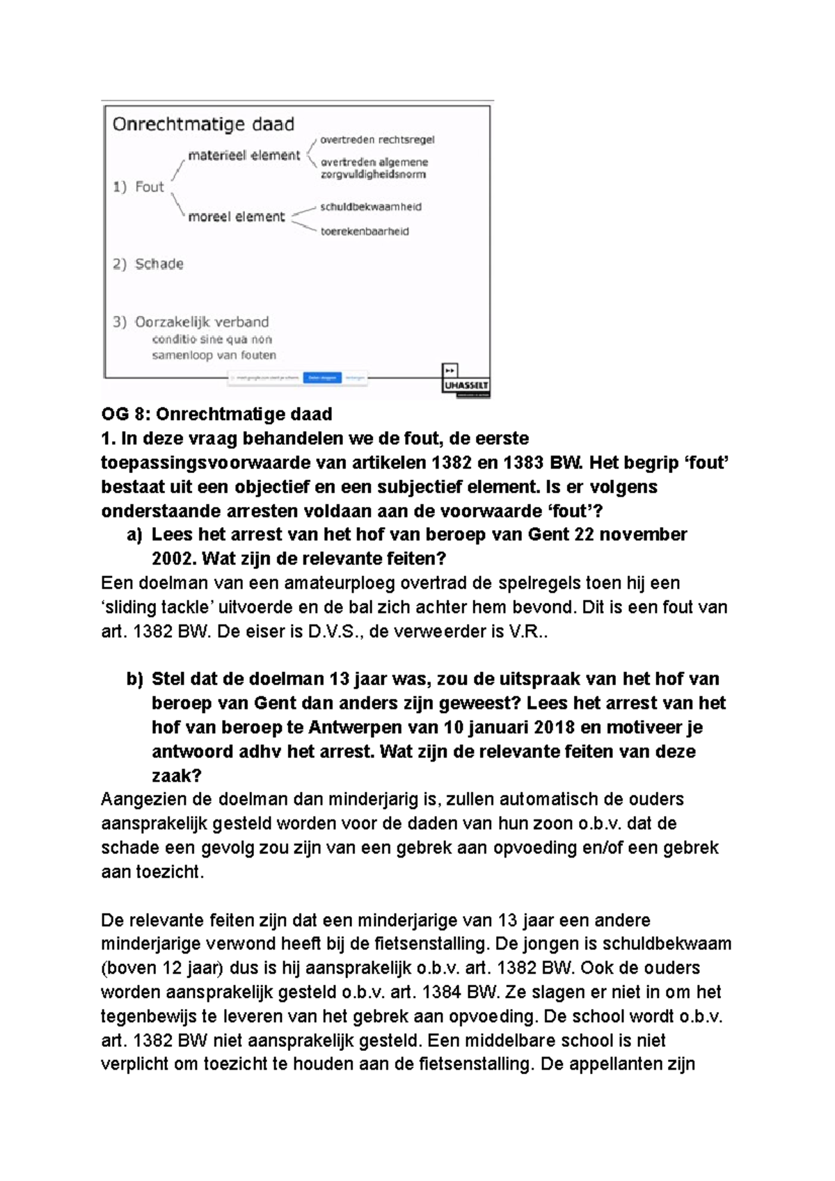 OG 8 Onrechtmatige Daad - **OG 8: Onrechtmatige Daad In Deze Vraag ...