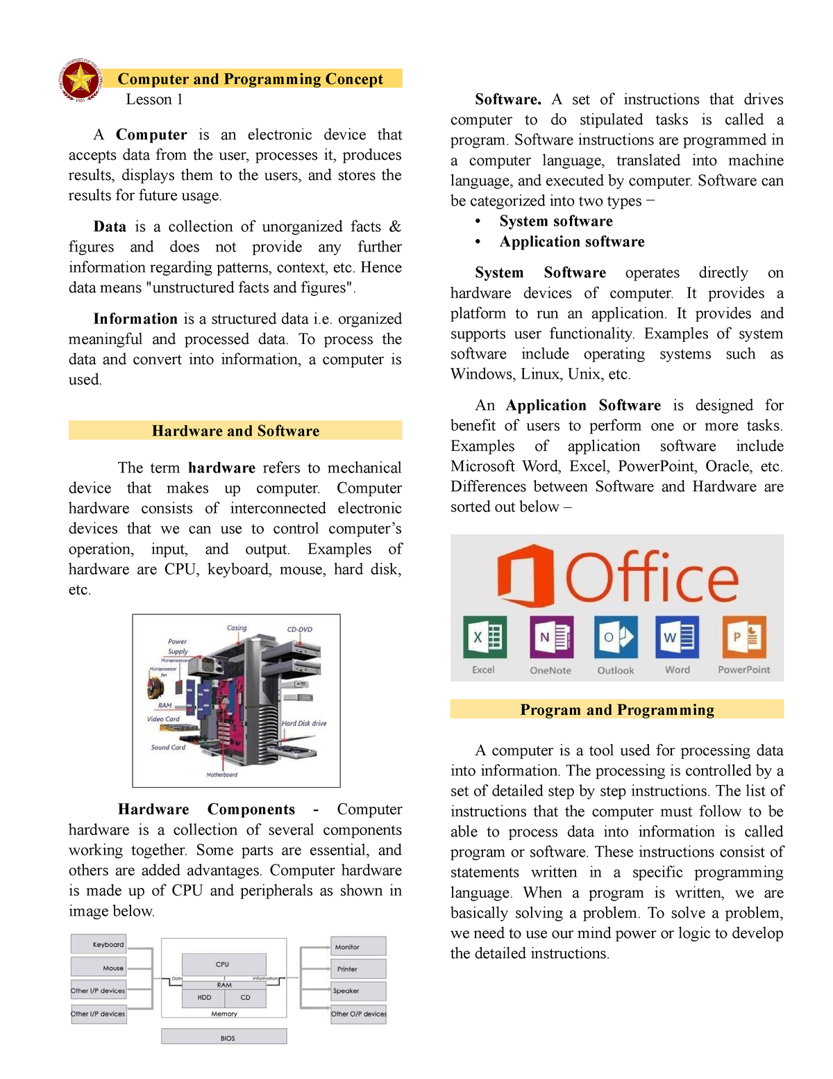 Computer And Programming Concept Data Is A Collection Of Unorganized 