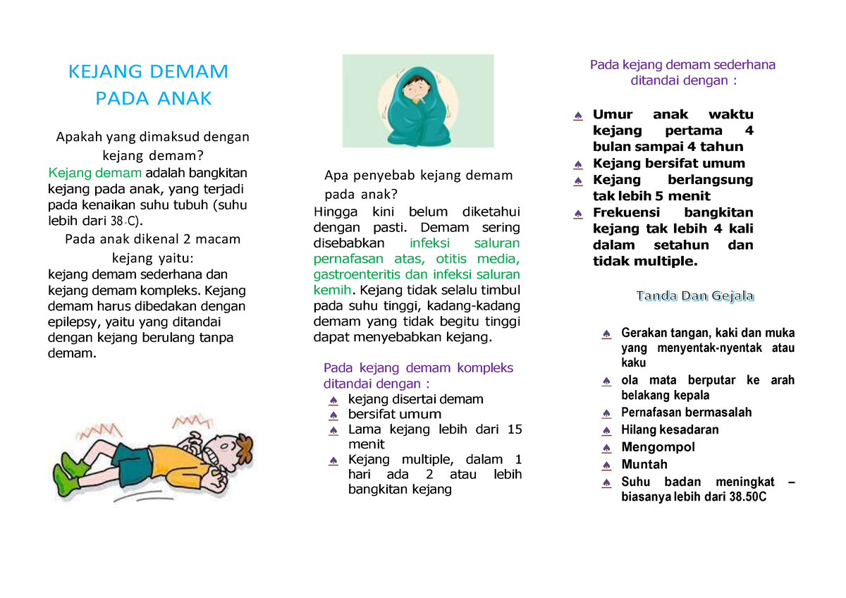 Leaflet Kejang Pada Anak Firman Krida Rizal - KEJANG DEMAM PADA ANAK ...