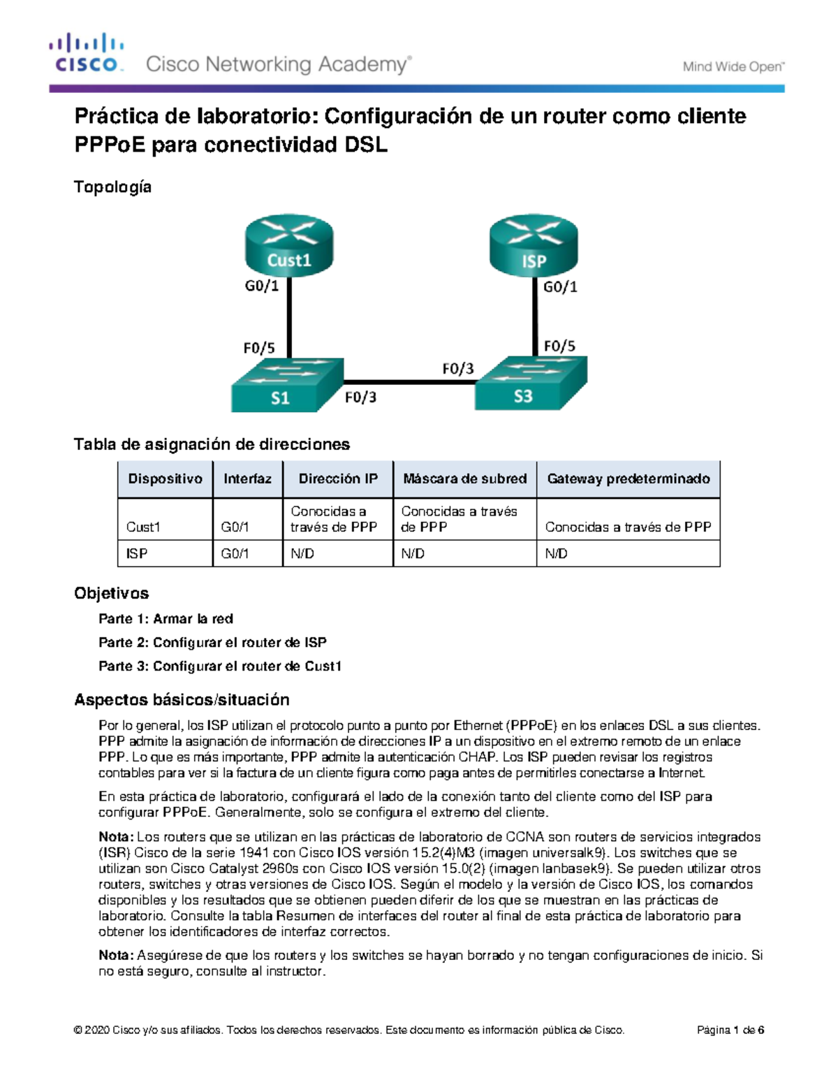 3.2.2.7 Lab - Configuring a Router as a PPPo E Client for DSL ...