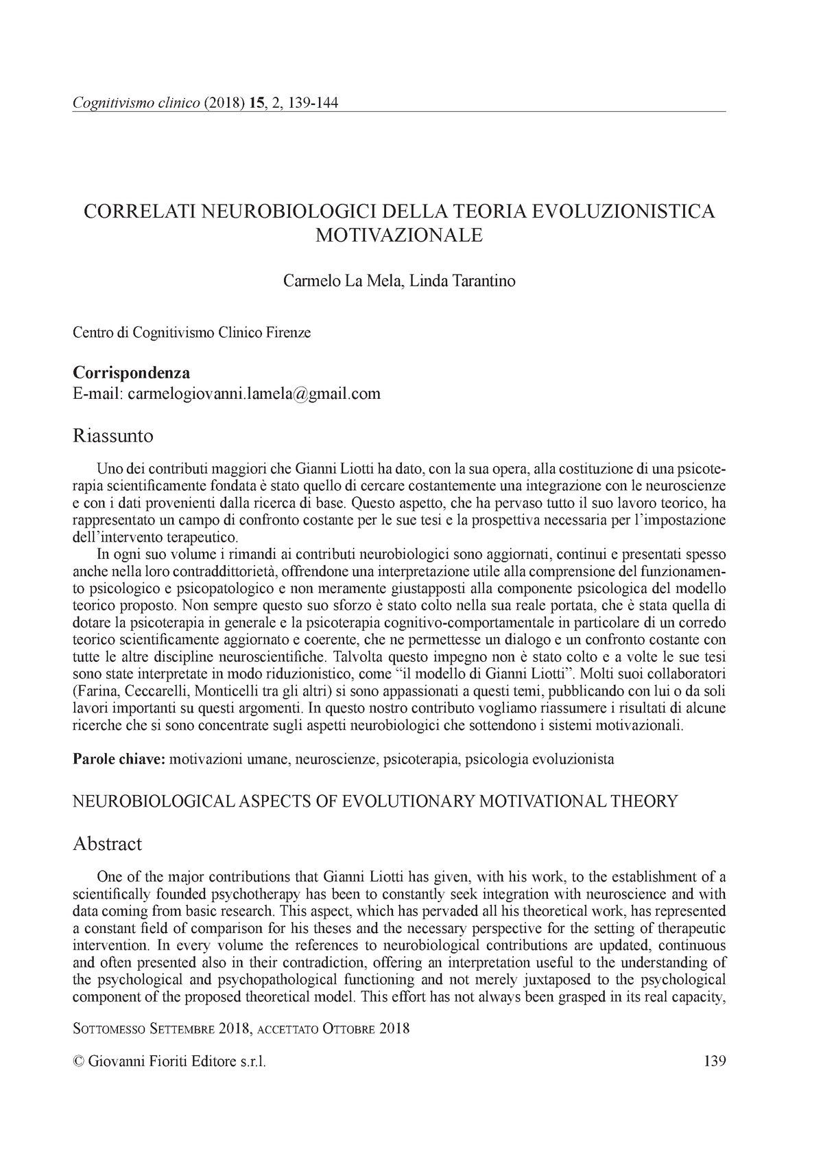 L'evoluzione delle emozioni e dei sistemi motivazionali - Giovanni Liotti,  Giovanni Fassone, Fabio Monticelli - Raffaello Cortina Editore - Libro  Raffaello Cortina Editore