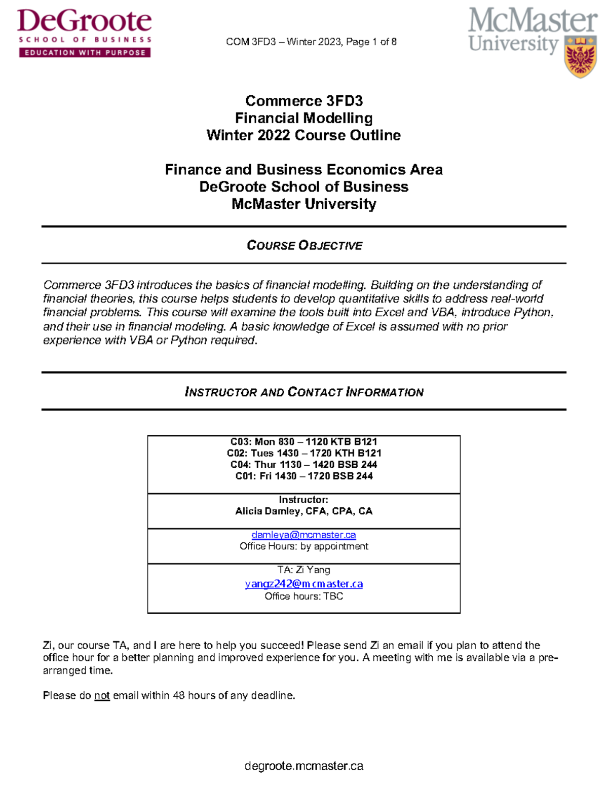 3FD3-W23-Damley - 111 - Commerce 3FD Financial Modelling Winter 2022 ...