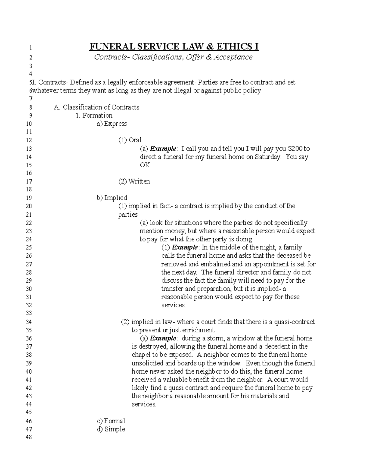 law-lecture-3-revision-1-1-funeral-service-law-ethics-i-2-contracts