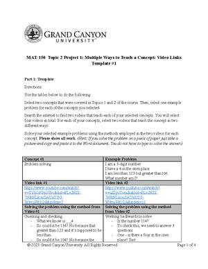 MAT-150-T5-Project 2-Multiple Ways To Teach a Concept - MAT-150 Topic 5 ...