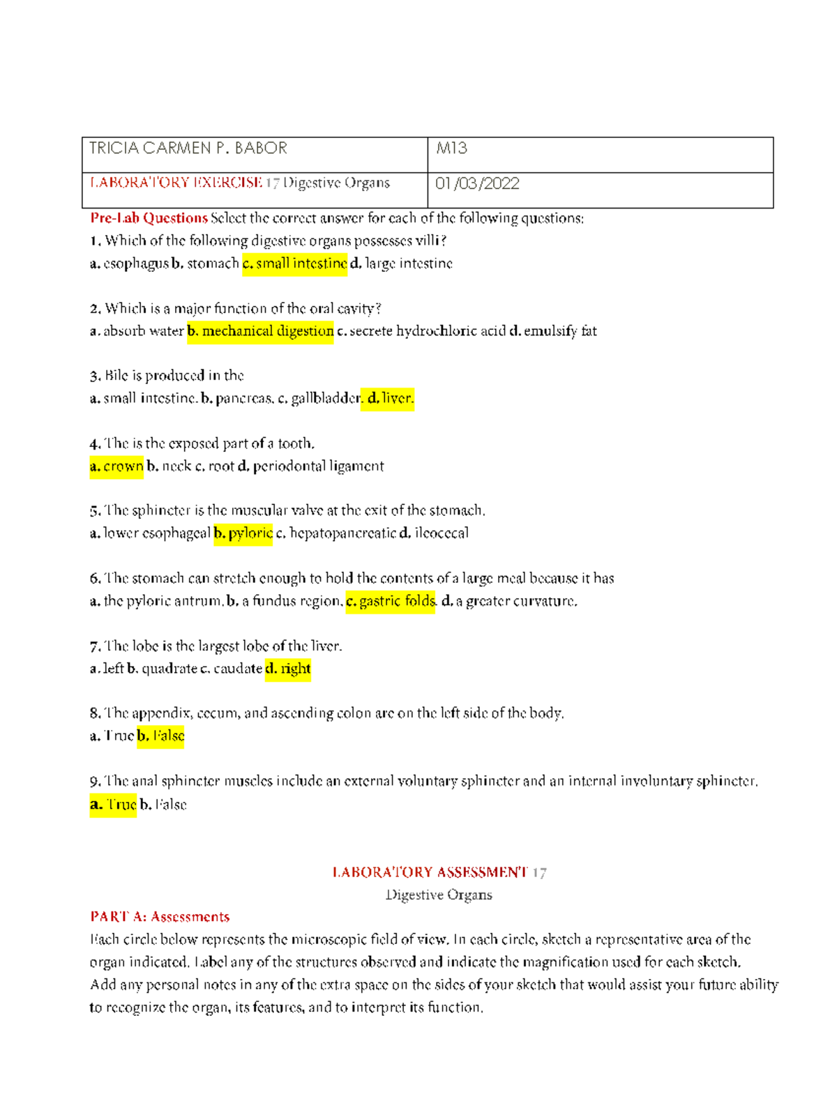 LAB Activity 17 Final - LALALA - TRICIA CARMEN P. BABOR M 01/03/ a ...