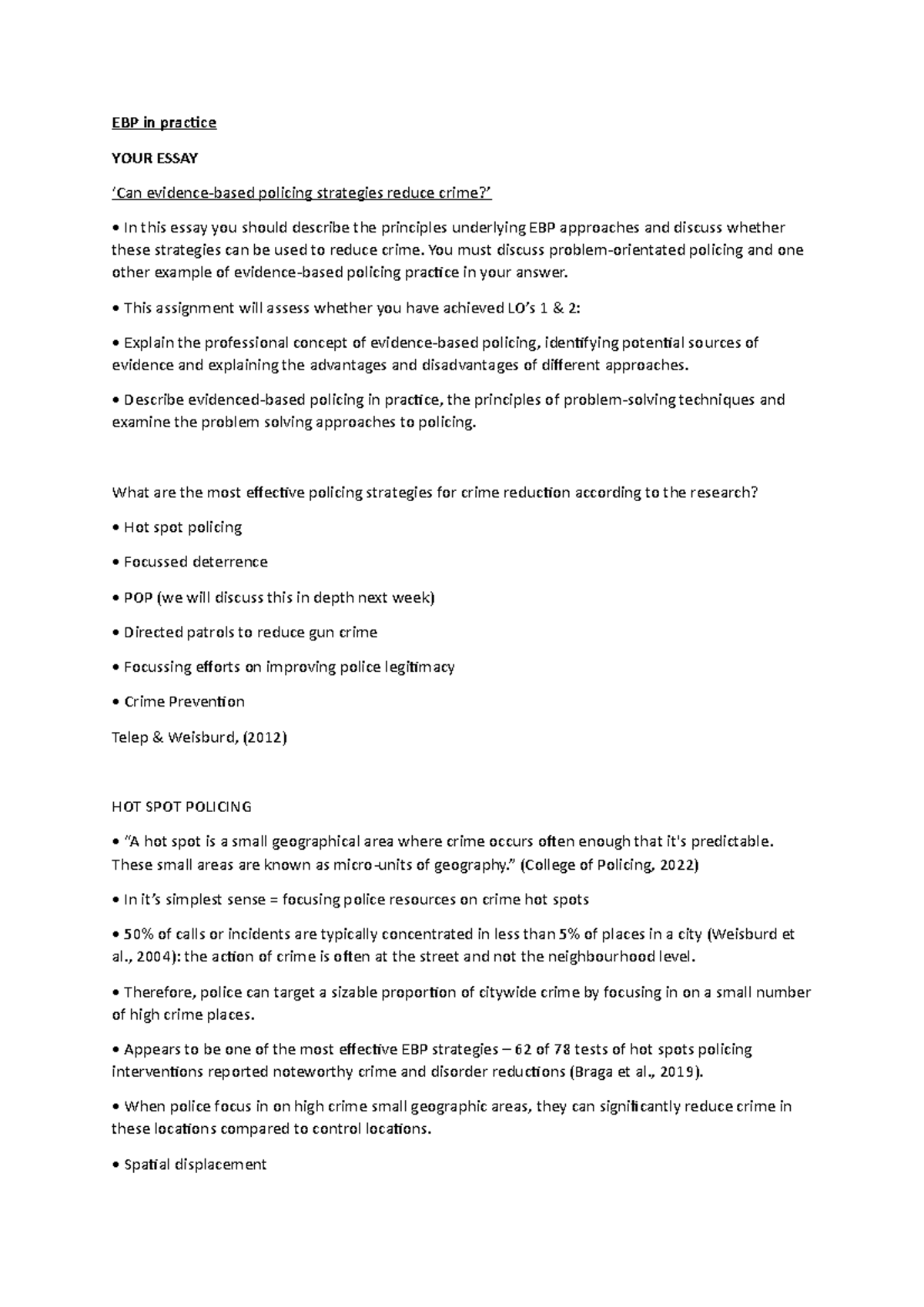 EBP in practice - EBP in practice YOUR ESSAY ‘Can evidence-based ...