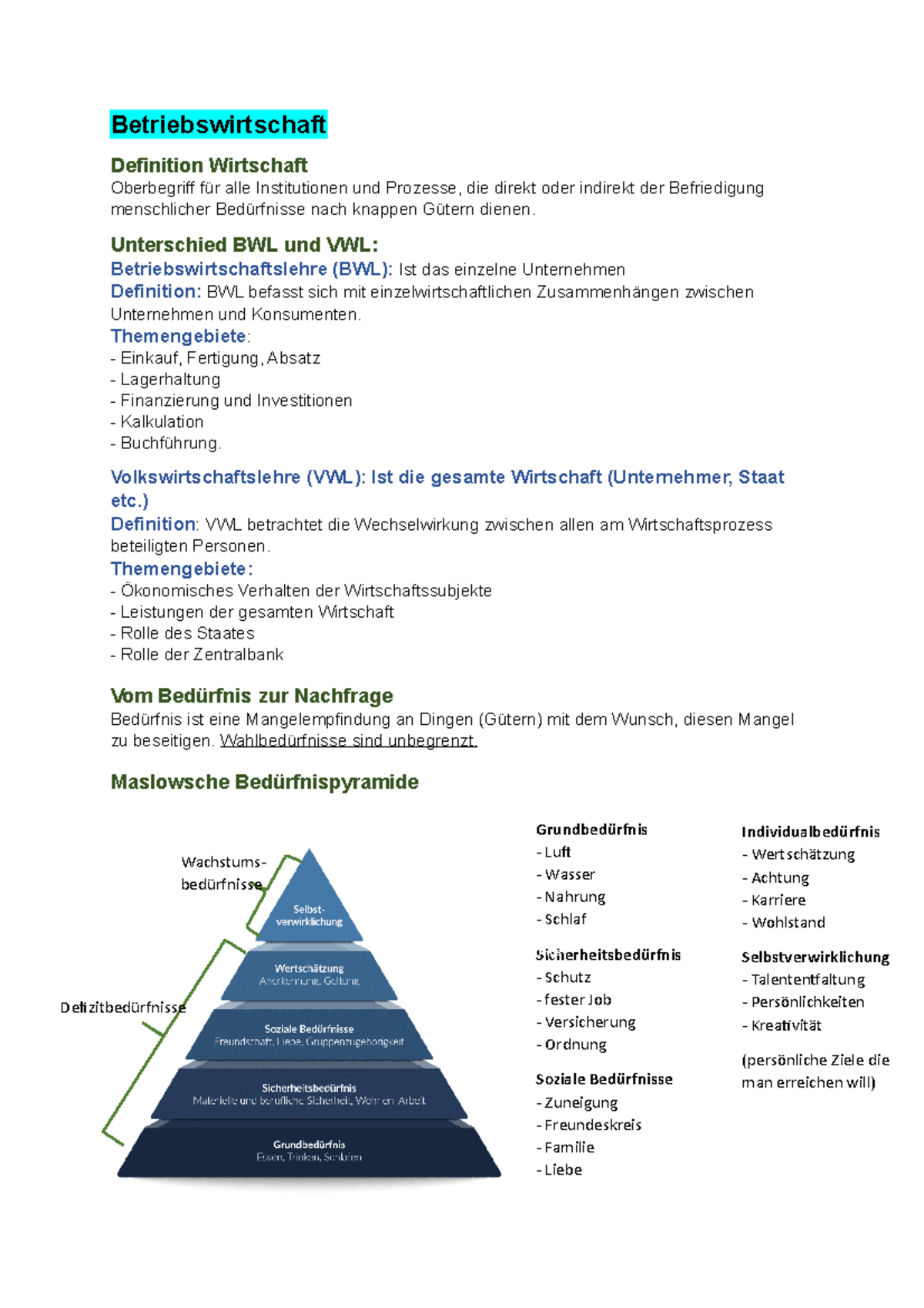 Betriebswirtschaft Zusammenfassung - Betriebswirtschaft Definition ...