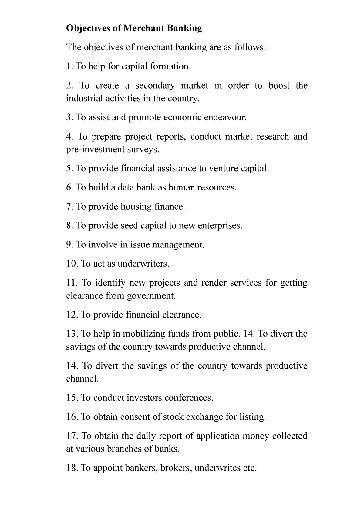 objectives-of-merchant-banking-to-create-a-secondary-market-in-order