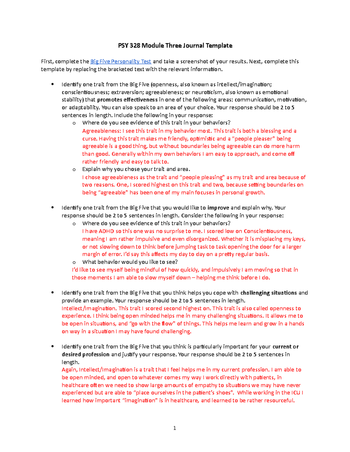 PSY 328 Module Three Journal Template - PSY 328 Module Three Journal ...