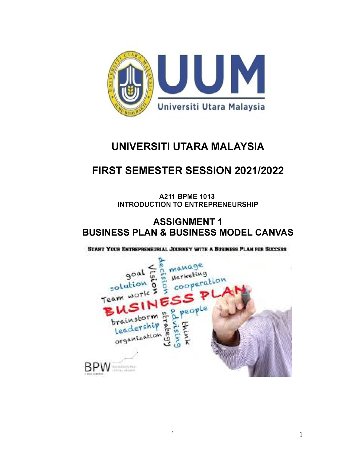 front page assignment uum
