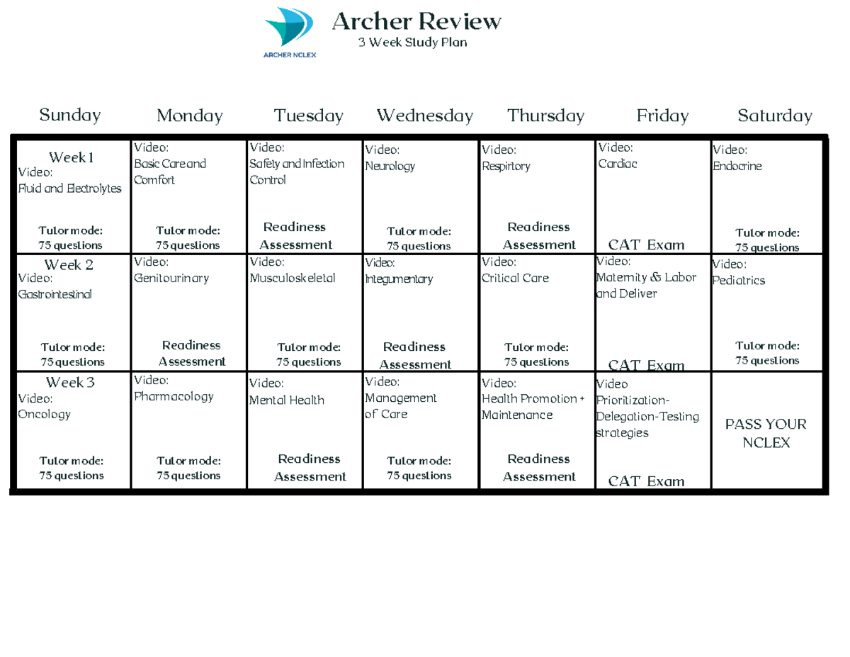 3 week calander archer - hhh - Sunday Monday Tuesday Wednesday Thursday ...