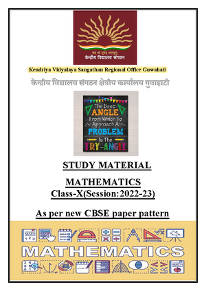 Study material class X maths