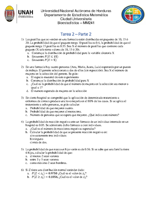 Tarea No. 5 - Bioestadistica Dxop 3pac - Universidad Nacional Autónoma ...