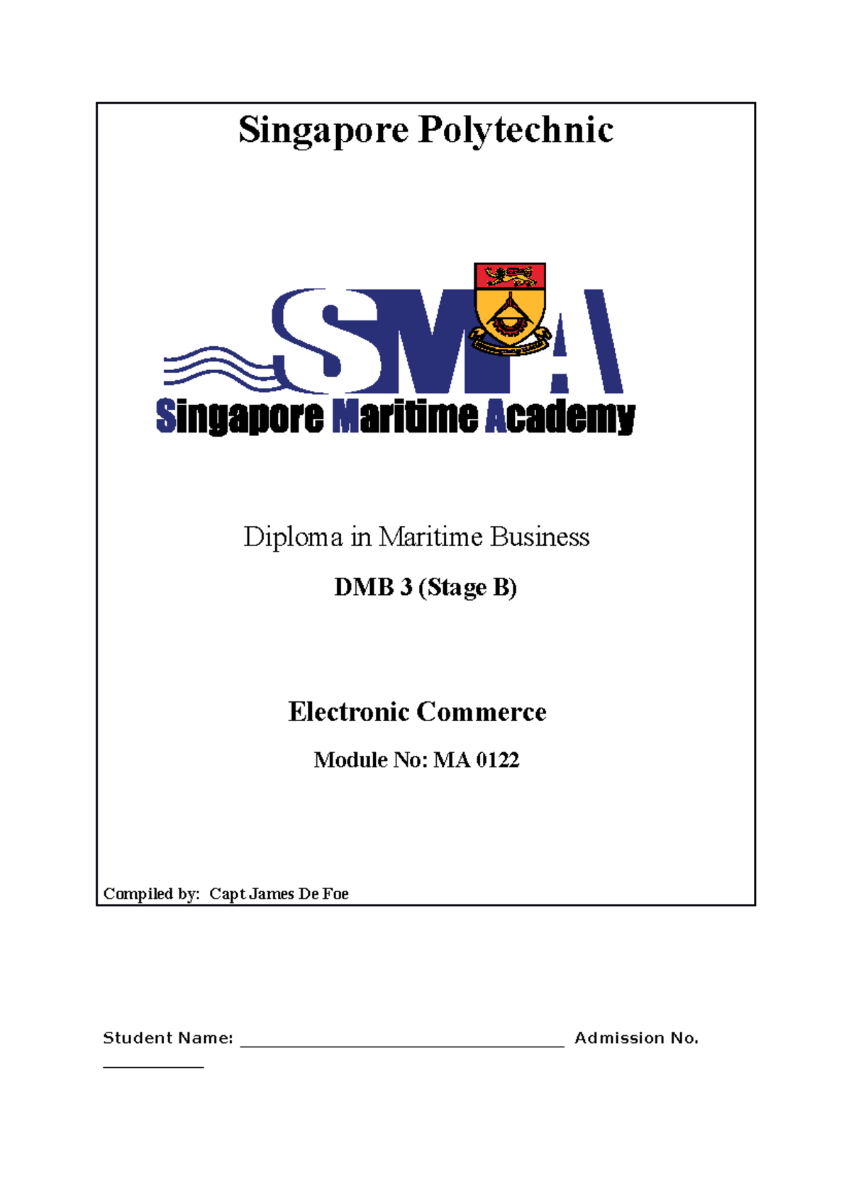 E Commerce Notes Singapore Polytechnic Diploma in Maritime Business