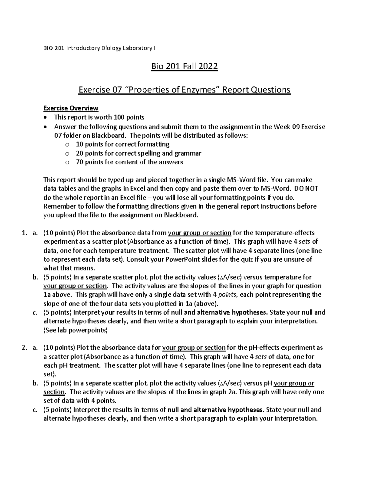 B201 Ex 07 Properties of Enzymes Lab Report Questions 2022 S3