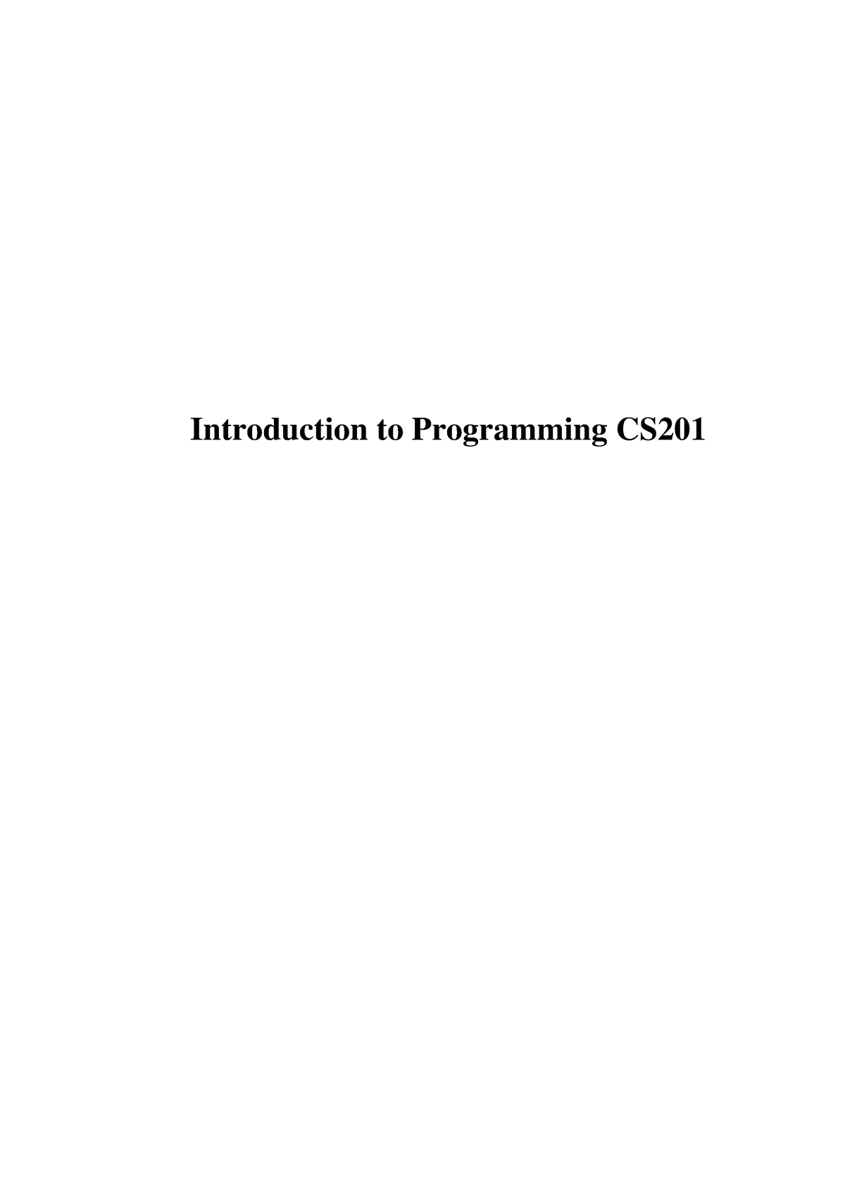 CS201 Highlight Handout By VU Toper-1 - Introduction To Programming CS ...