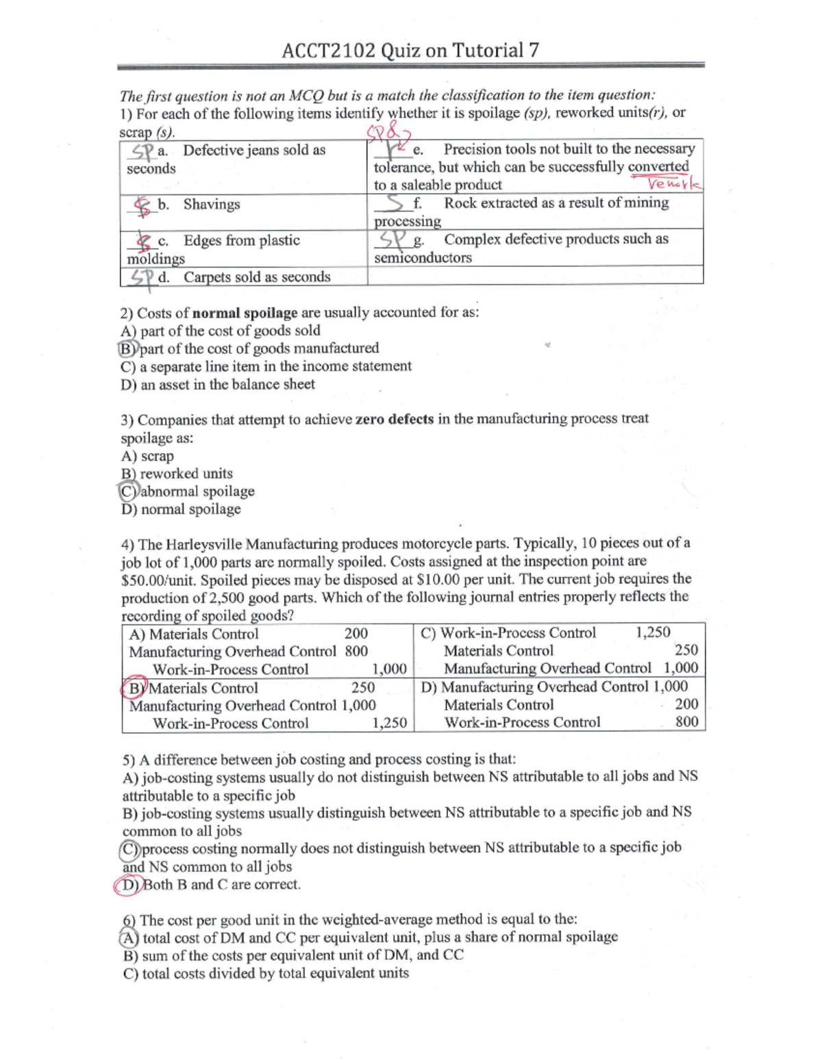 ACCT2102 Tutorial7 Quiz - ACCT2102 - Studocu