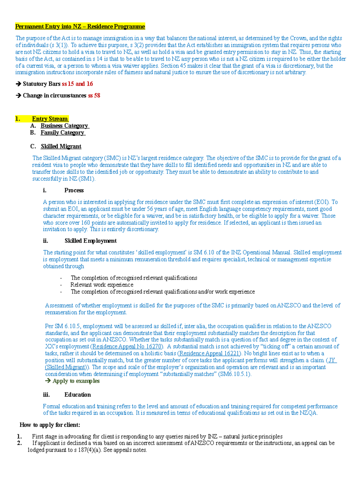 VIsa Determination Short - Permanent Entry into NZ – Residence ...