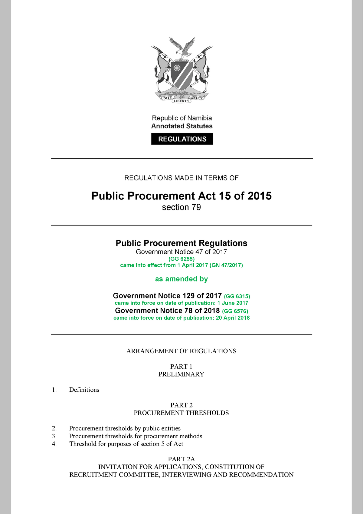 Public procurement act 15 of 2015 regulations 2017 047 97537 a8b7c