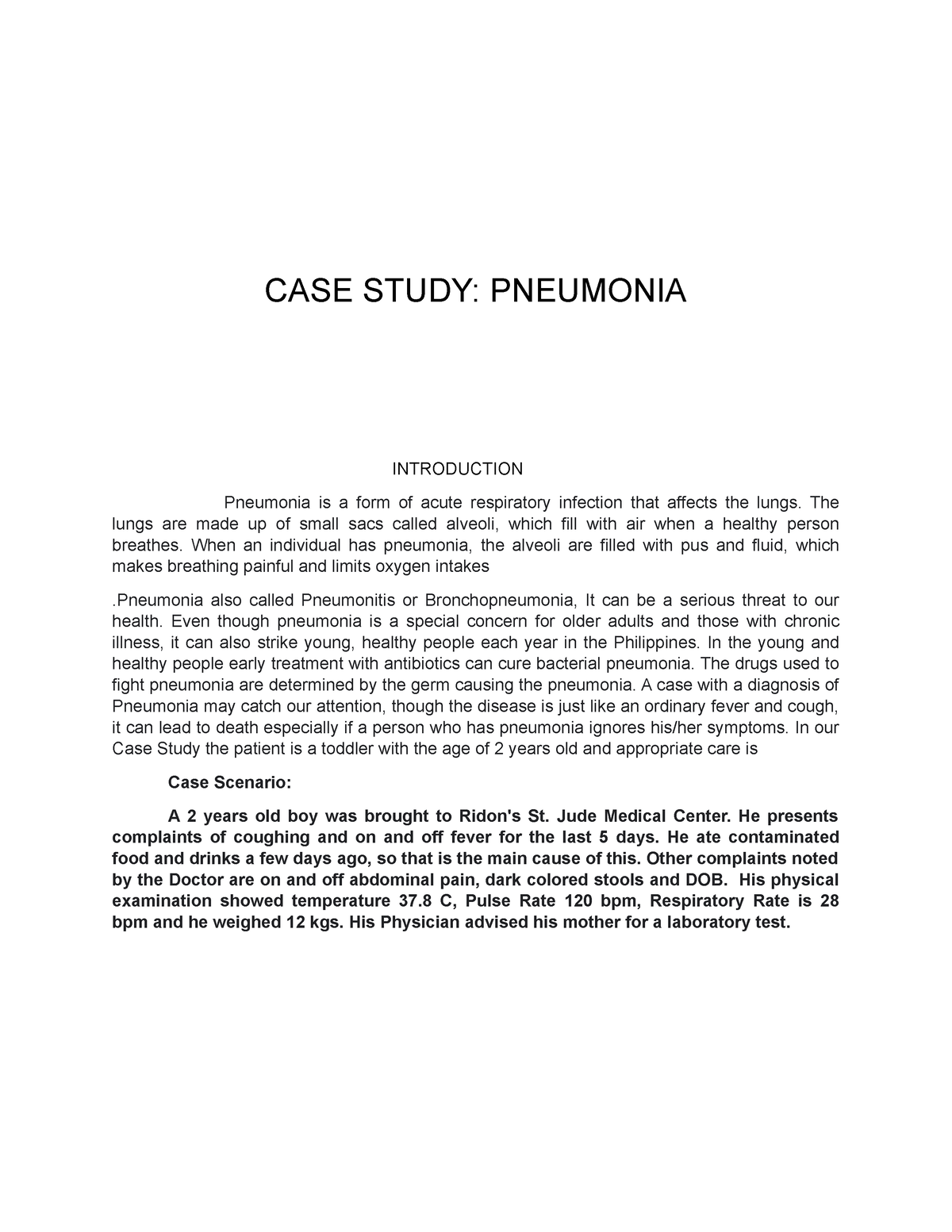 case study pneumonia ppt