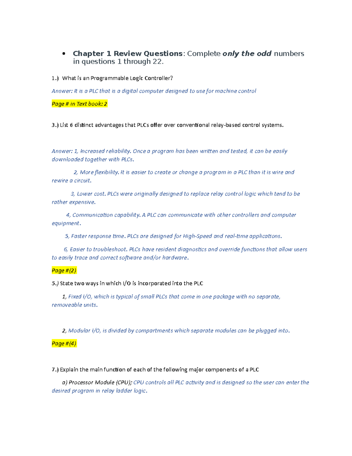 EET231 U1 Chapter Review Assignment 1 Chapter 1 Review Questions