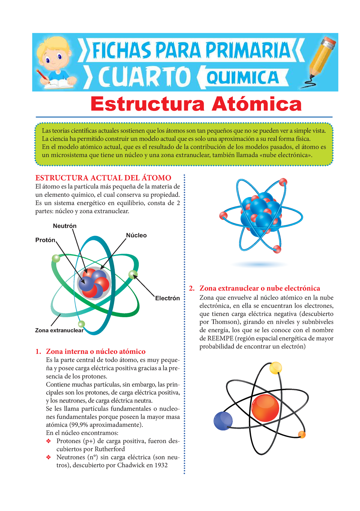 Estructura Atómica Para Cuarto De Primaria Las Teorías Cientí Cas Actuales Sostienen Que Los 8280