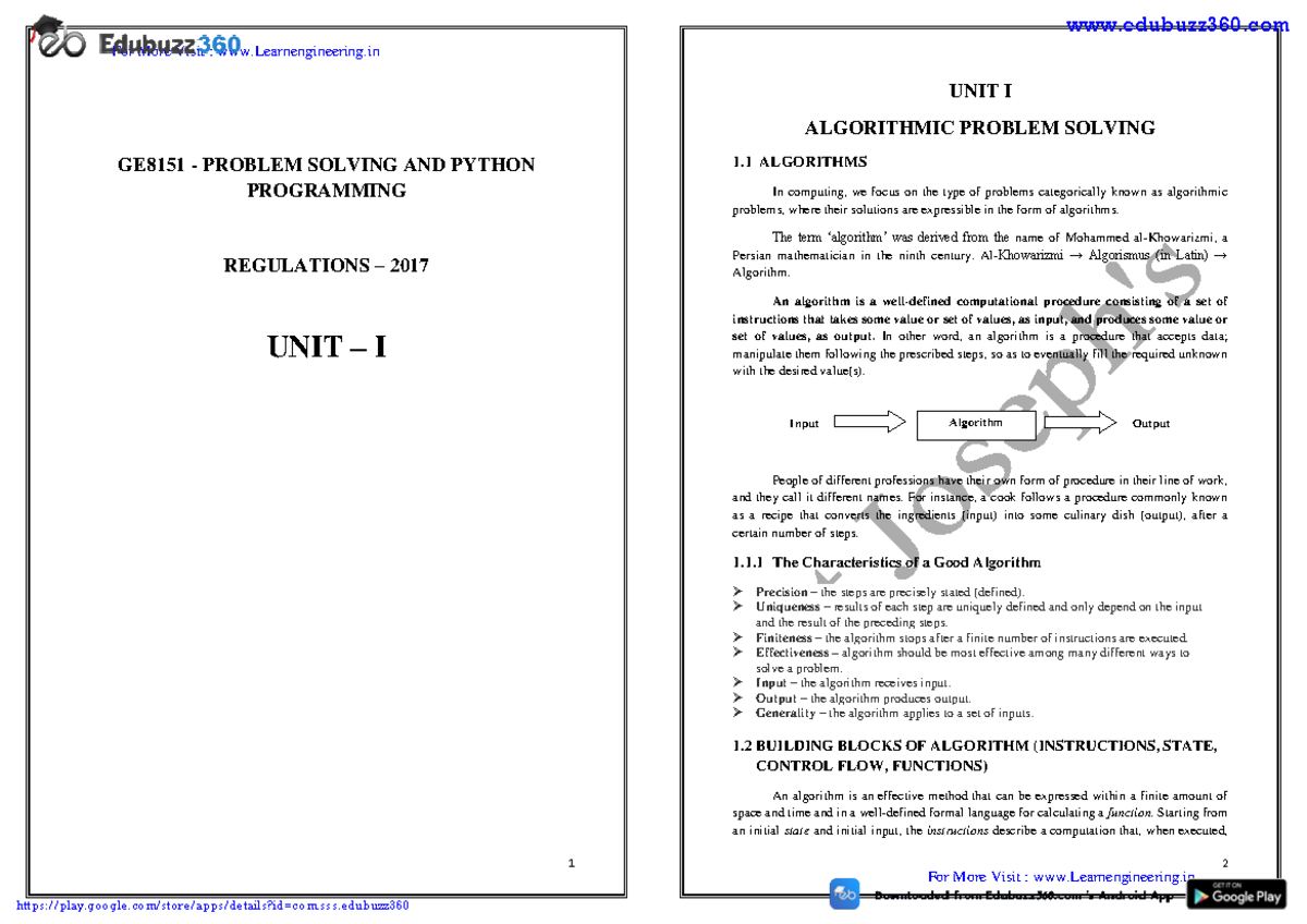 ge3151 problem solving and python programming notes