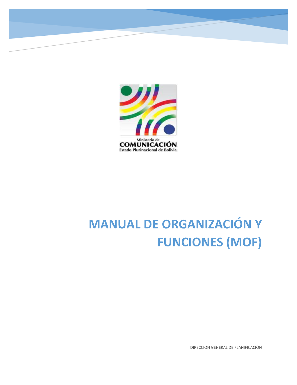 Manual De Organización Y Funciones MC 2018 - MANUAL DE ORGANIZACI”N Y ...