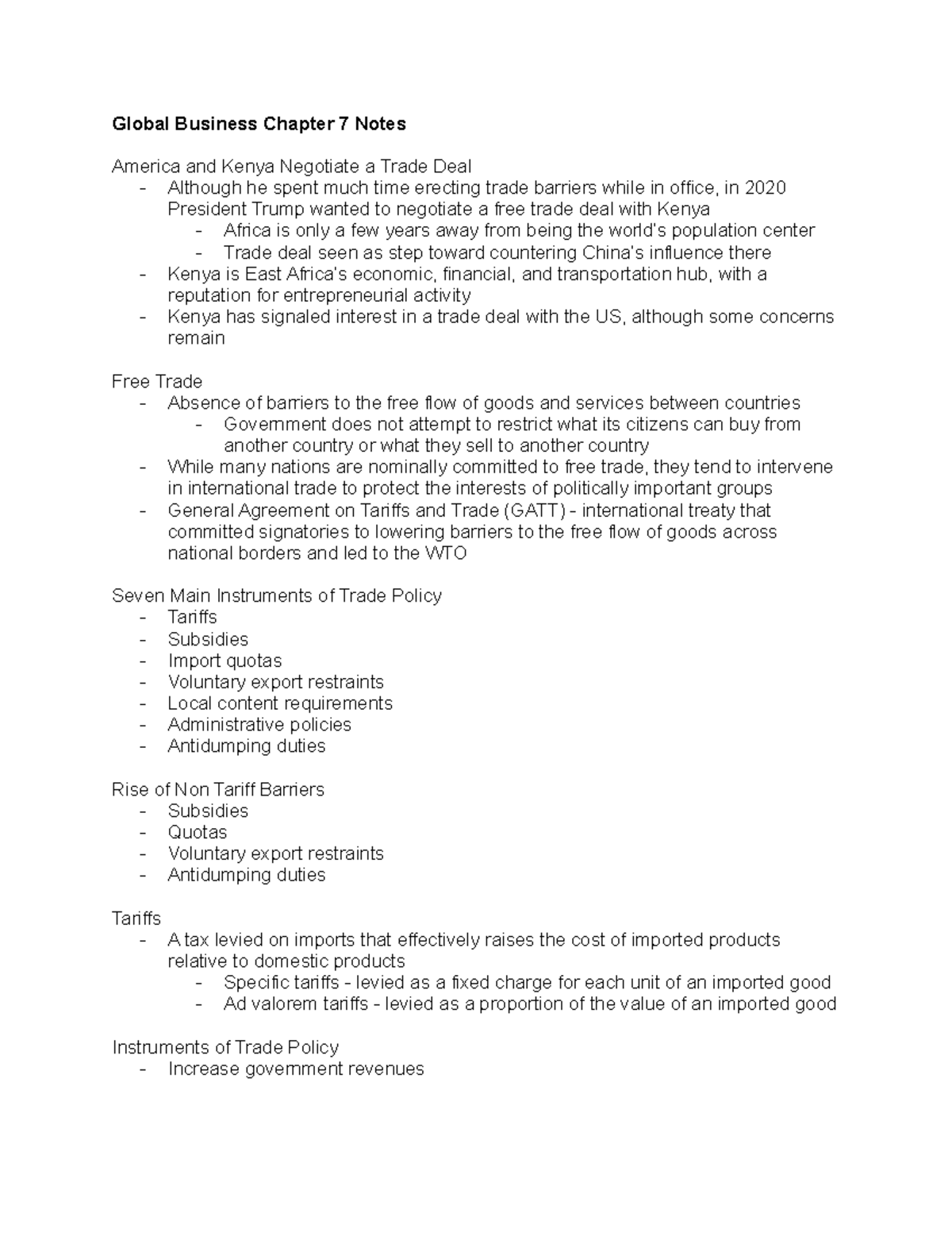 Global Business Chapter 7 Notes - Global Business Chapter 7 Notes ...