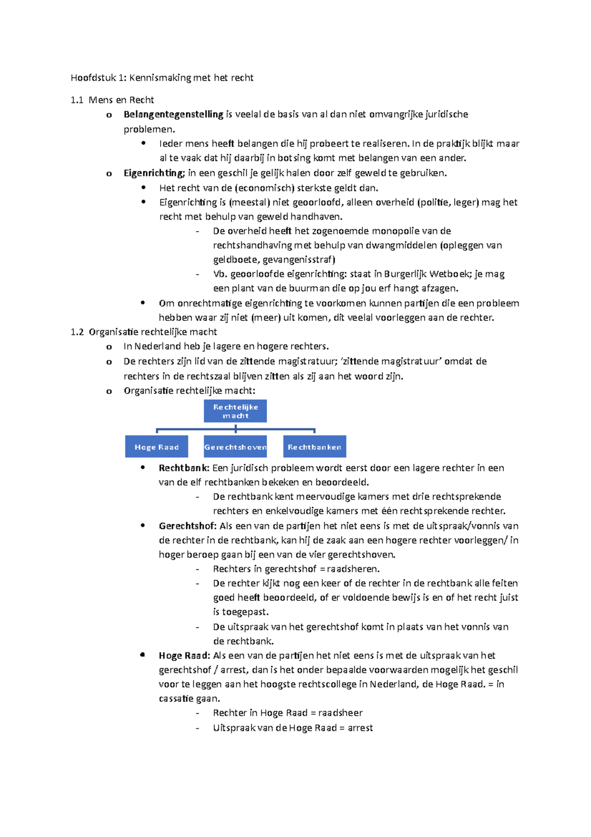 Hoofdstuk 1, 2, 3, 4 Basisboek Recht - Hoofdstuk 1: Kennismaking Met ...