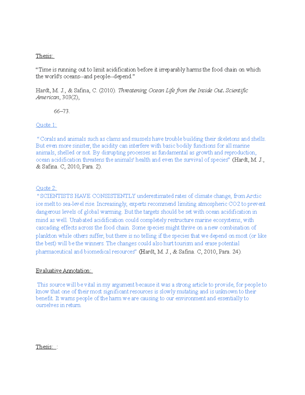 Week Two Assignment 2 Mini Annotated Bibliography - Thesis: “Time is ...