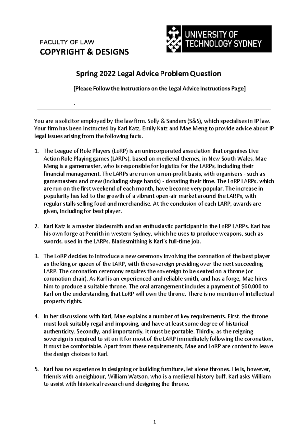 Faculty of Law Copyright Designs Legal Advice Problem Question - Studocu