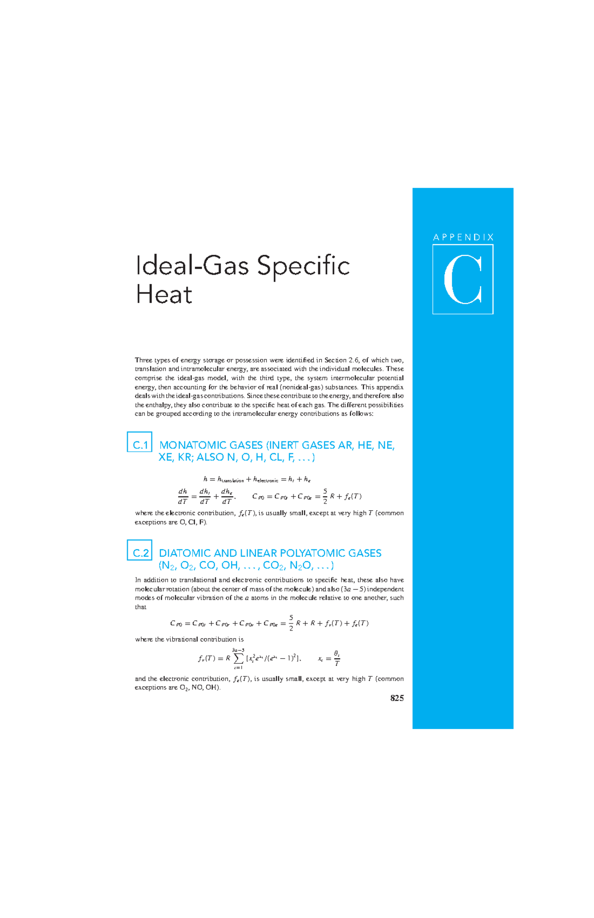 C. Tabla GI - practica - APPENDIX C Ideal-Gas Specific Heat Three types ...