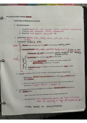 Blood Notes: First Lesson - HLTH120 - Studocu