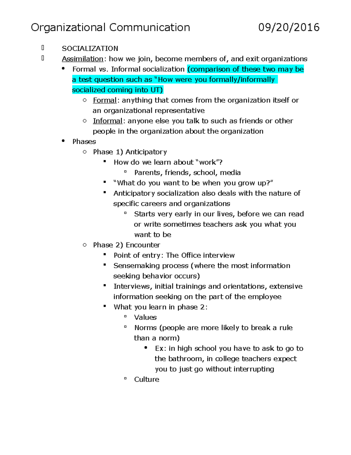 Socialization 092016 - Organizational Communication SOCIALIZATION ...