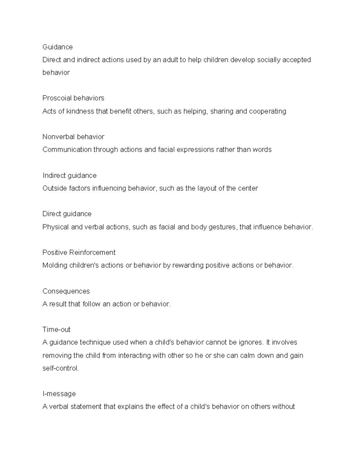 Postive - Guidance Direct and indirect actions used by an adult to help ...