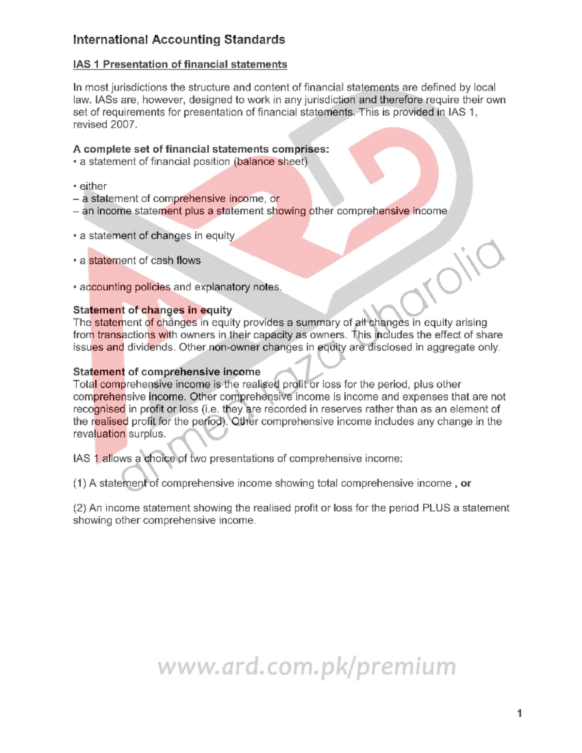 International Accounting Standards - Cost Management and Accounting ...
