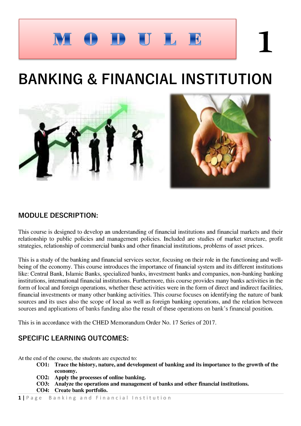 Module PART 1 - Banking And Financial Institutions - BANKING ...