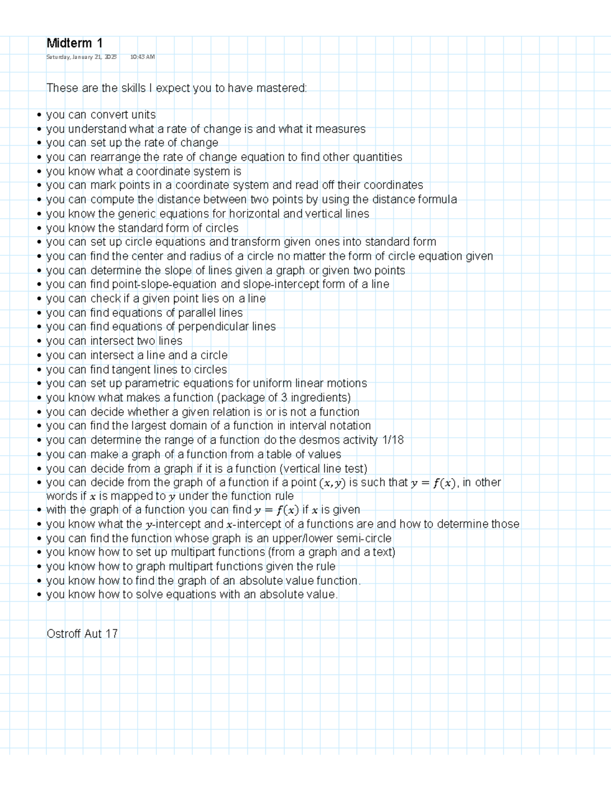 120 winter 23 midterm I practice problems - These are the skills I ...